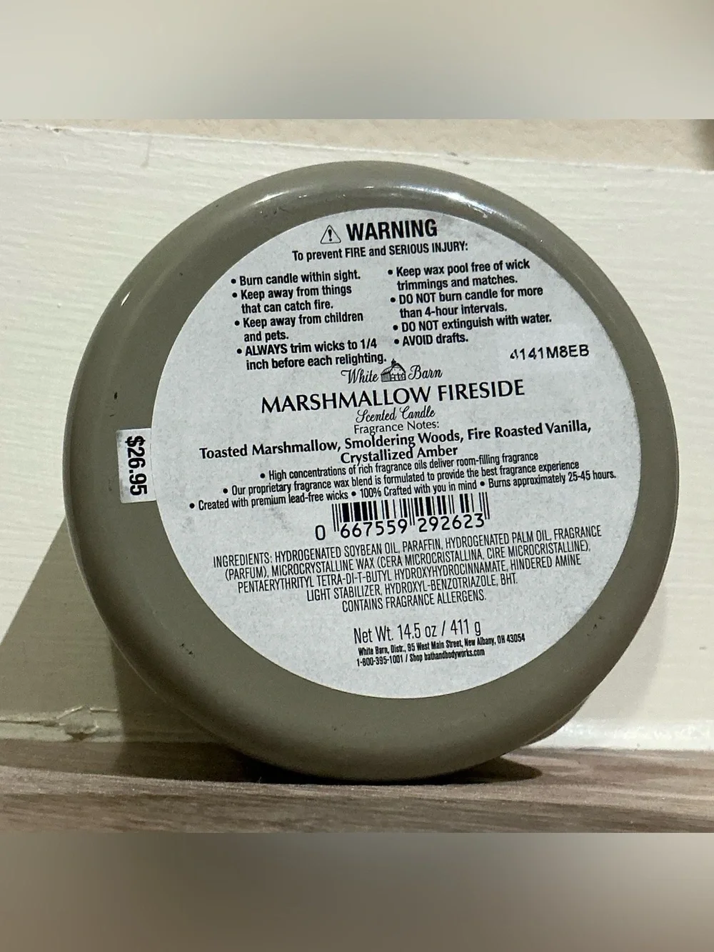 Marshmallow Fireside Bath & Body Works 3-Wick Candle